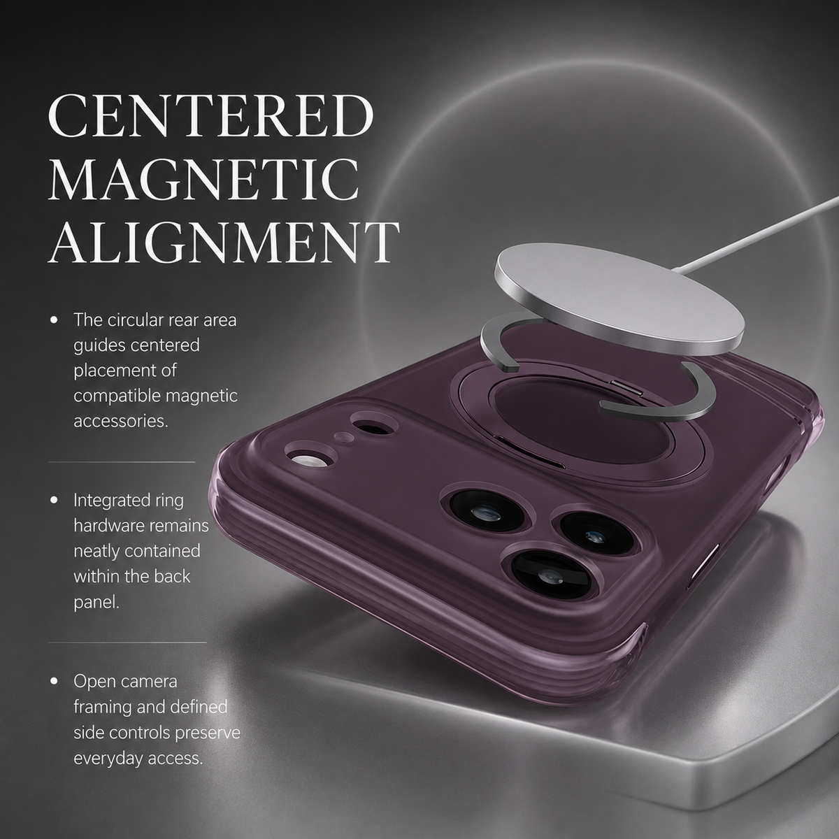 Premium iPhone Case MagSafe 360 Rotating Ring Stand AI Key Cover Skin Feel Shockproof PC TPU Magnetic Slim Fit Protective Bumper Phone Case
