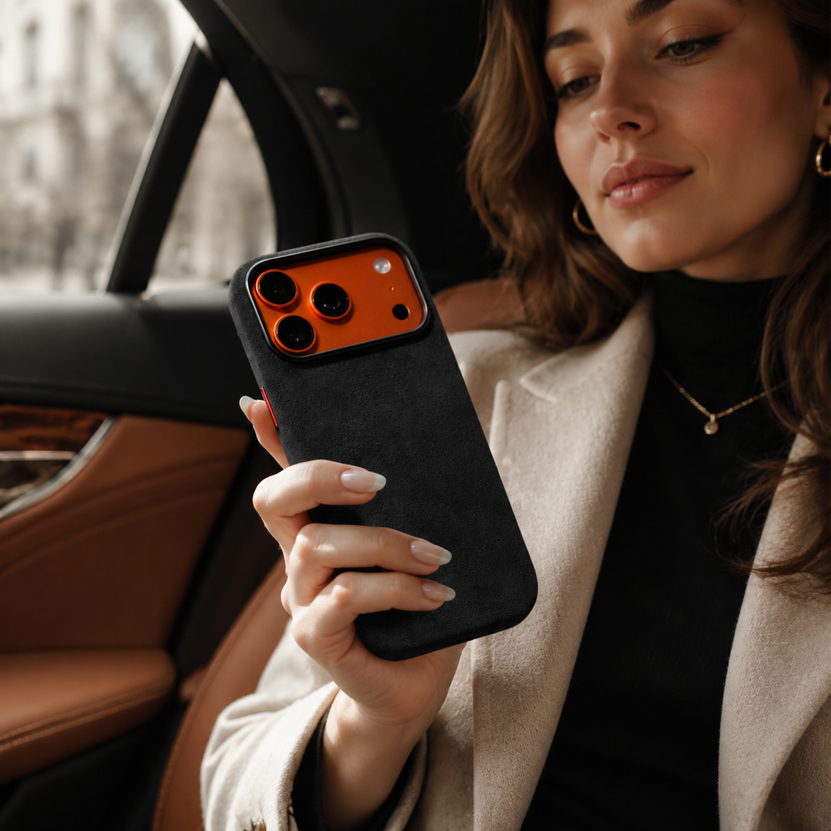 Premium iPhone Case MagSafe Alcantara Suede Leather Magnetic Protective Cover Anti Scratch Anti Fingerprint Matte Non Slip Slim Business Soft Touch Case