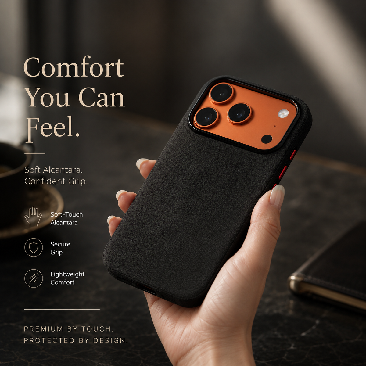 Premium iPhone Case MagSafe Alcantara Suede Leather Magnetic Protective Cover Anti Scratch Anti Fingerprint Matte Non Slip Slim Business Soft Touch Case