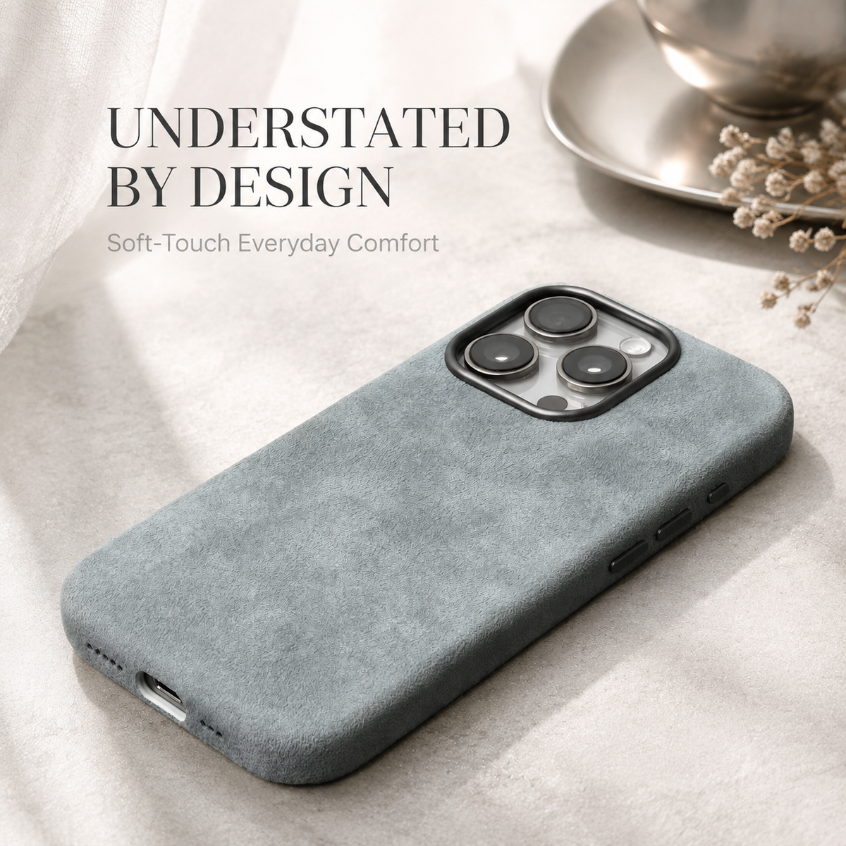 Premium iPhone Case MagSafe Alcantara Suede Leather Magnetic Protective Cover Anti Scratch Anti Fingerprint Matte Non Slip Slim Soft Touch Business Case