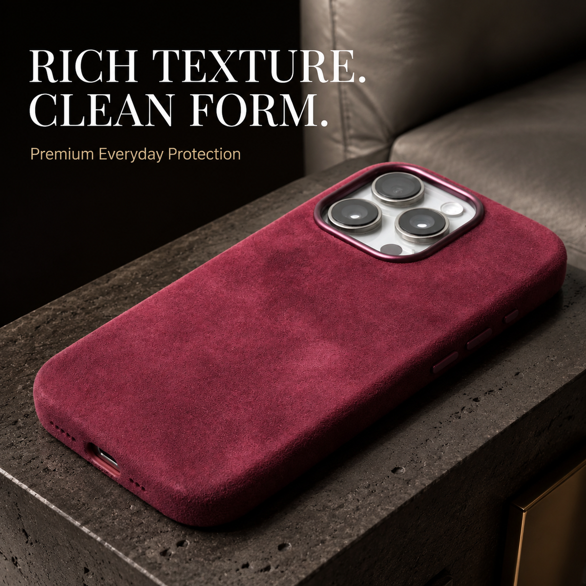 Premium iPhone Case MagSafe Alcantara Suede Leather Magnetic Protective Cover Anti Scratch Anti Fingerprint Matte Non Slip Slim Soft Touch Business Case