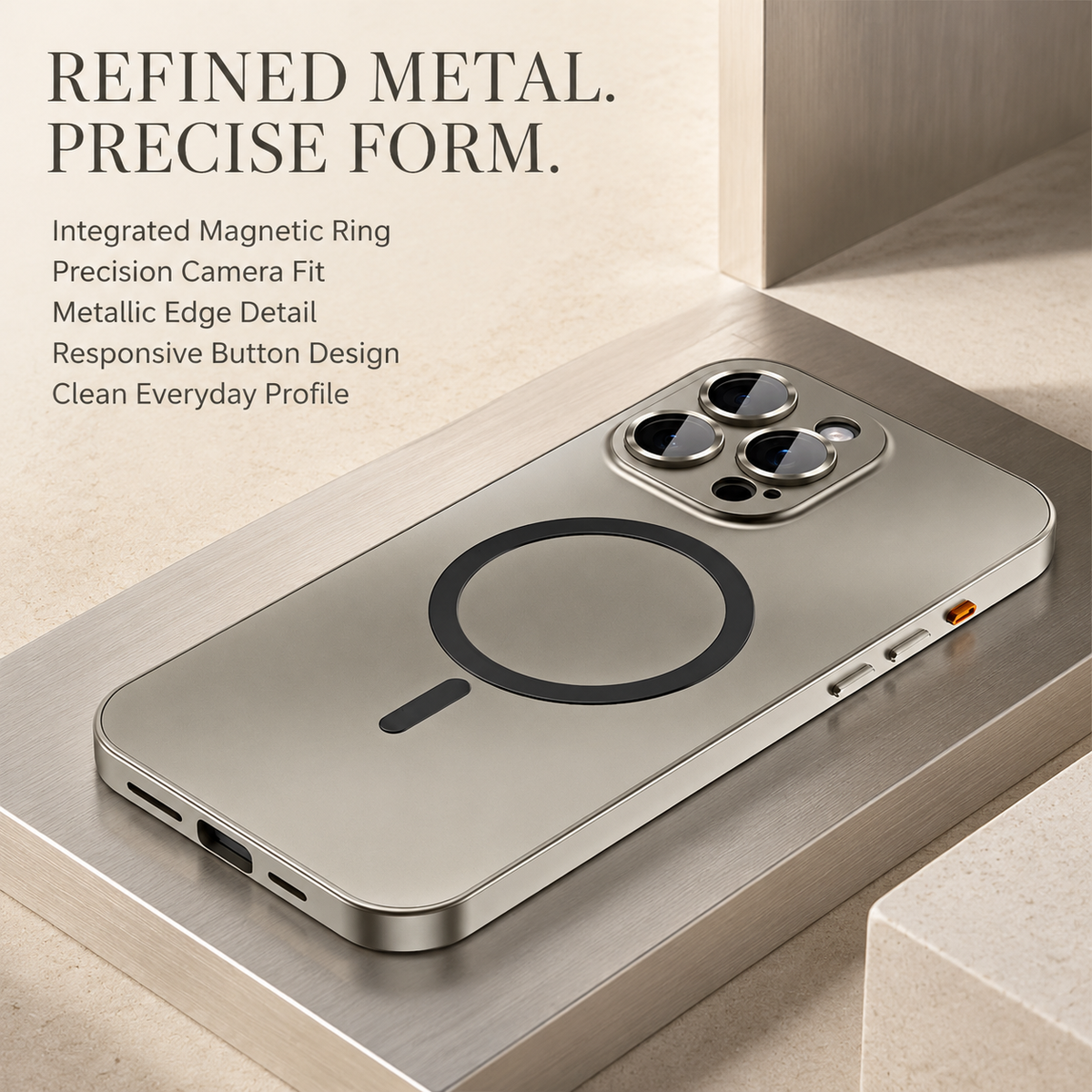Premium iPhone Case MagSafe Aluminum Alloy Magnetic Metal Frame PC Back Panel Shockproof Anti Scratch Slim Lightweight Reinforced Protective Cover Case