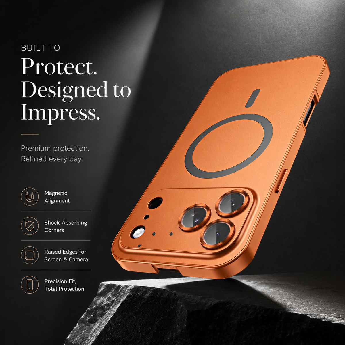 Premium iPhone Case MagSafe Aluminum Alloy Metal Frame Magnetic PC Back Panel Shockproof Anti Scratch Slim Lightweight Reinforced Protective Cover Case