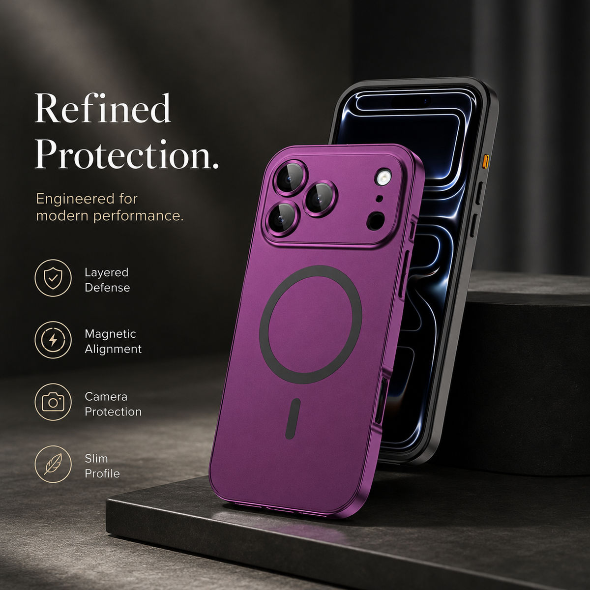 Premium iPhone Case MagSafe Aluminum Alloy Metal Frame Magnetic PC Back Panel Shockproof Anti Scratch Slim Lightweight Reinforced Protective Cover Case