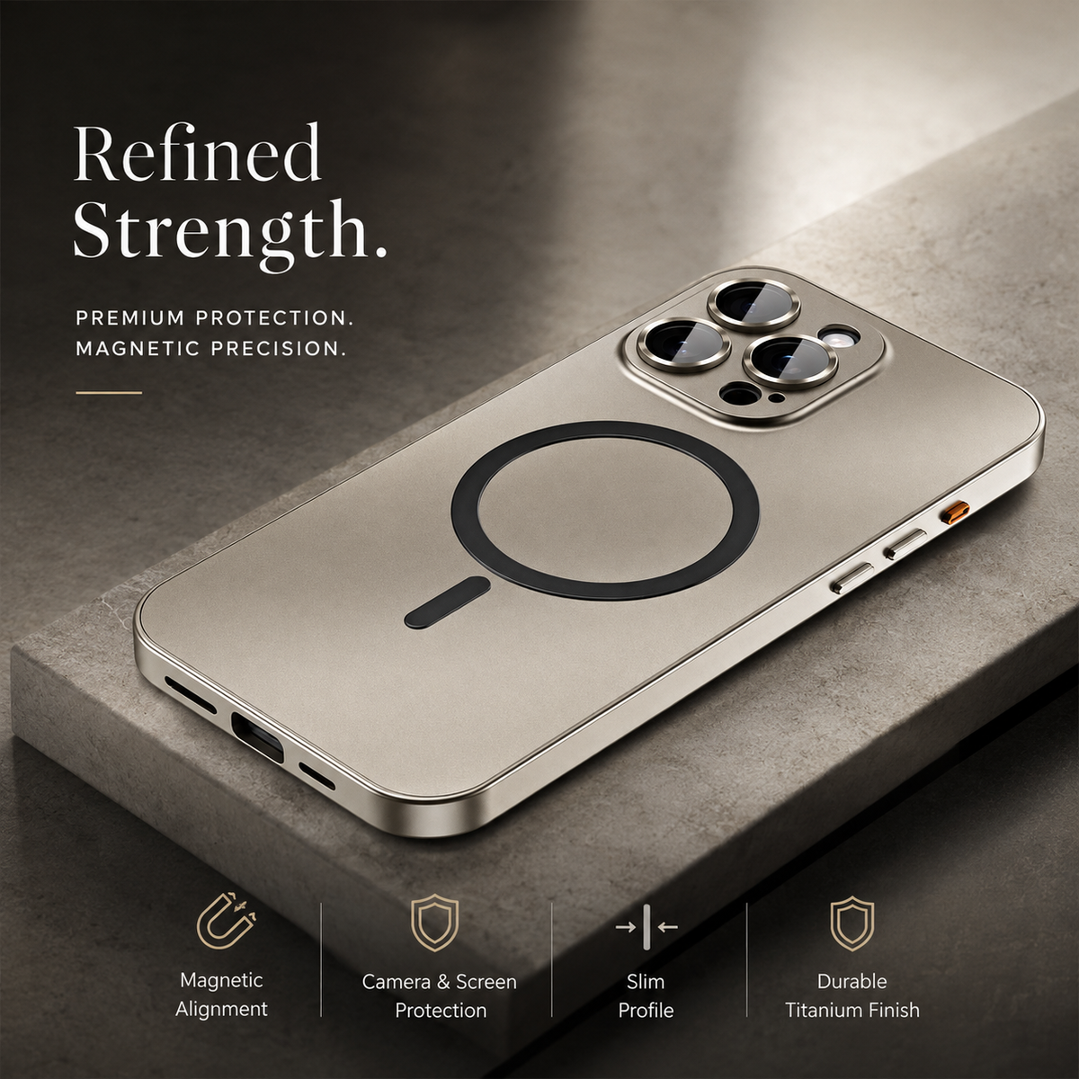 Premium iPhone Case MagSafe Aluminum Alloy Metal Frame Magnetic PC Back Panel Shockproof Anti Scratch Slim Lightweight Reinforced Protective Cover Case