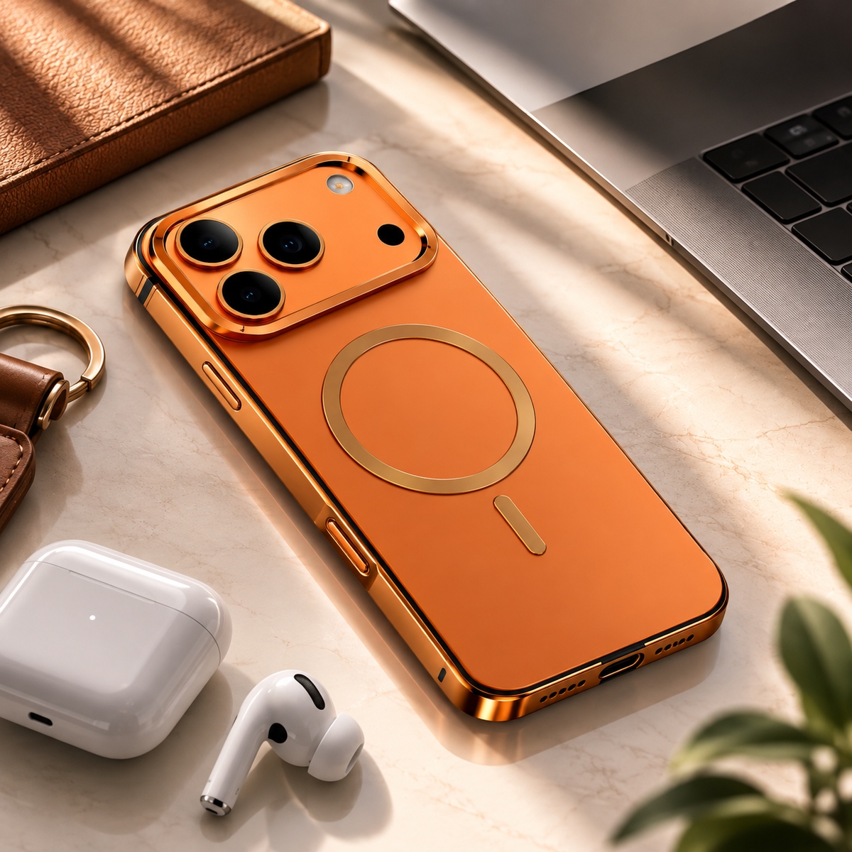 Premium iPhone Case MagSafe Aluminum Alloy Metal Frame Magnetic Shockproof Protective Cover Anti Drop Anti Scratch Reinforced Corners Slim Lightweight