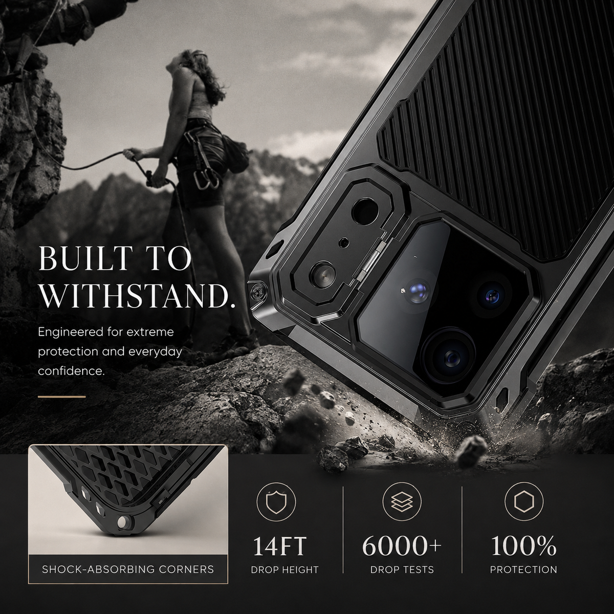 Premium iPhone Case MagSafe Aluminum Armor Camera Kickstand Magnetic Heavy Duty Shockproof Glass Screen Protector Anti Scratch Full Coverage Metal Case