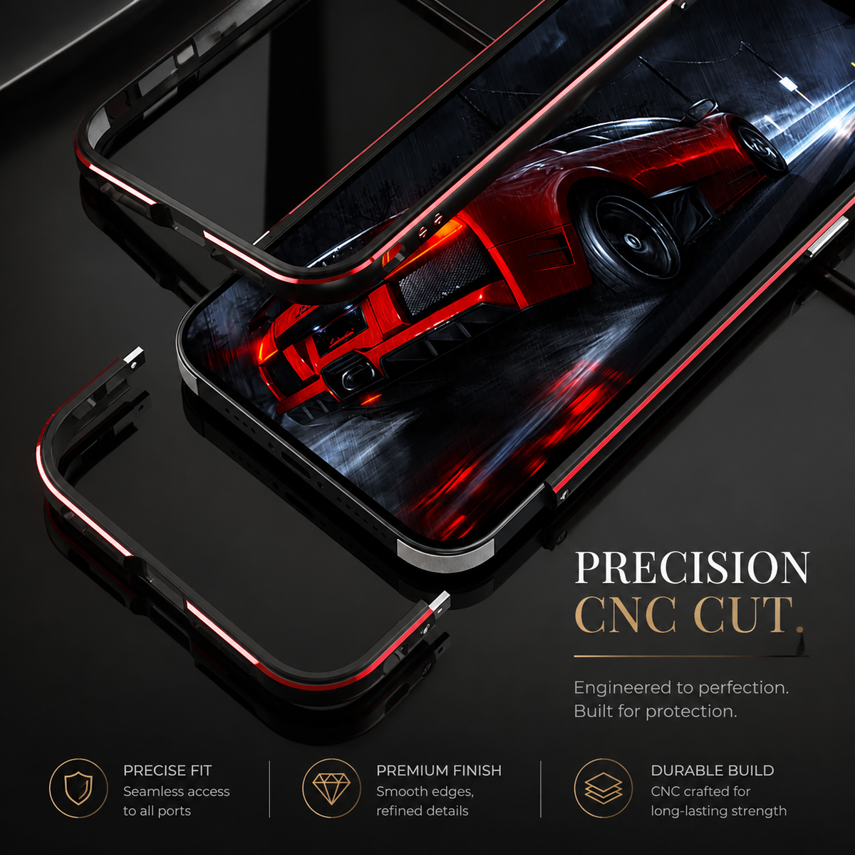 Premium iPhone Case MagSafe Aluminum Metal Bumper Frame Camera Lens Protection Shockproof Heavy Duty Anti Scratch Slim Lightweight Protective Cover