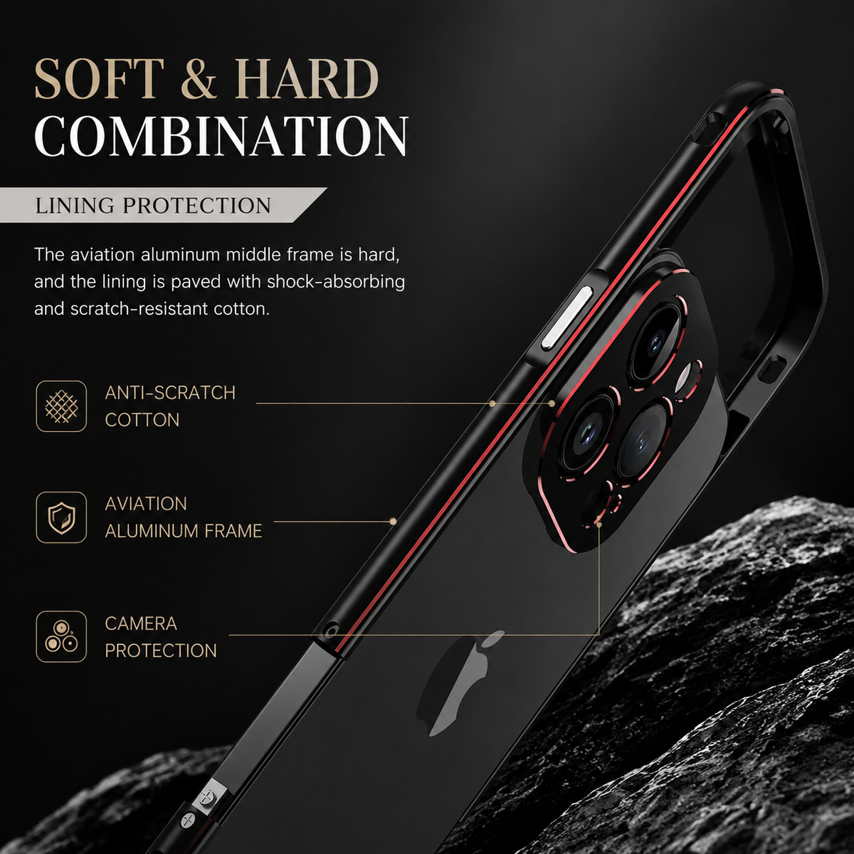 Premium iPhone Case MagSafe Aluminum Metal Bumper Frame Camera Lens Protection Shockproof Heavy Duty Anti Scratch Slim Lightweight Protective Cover