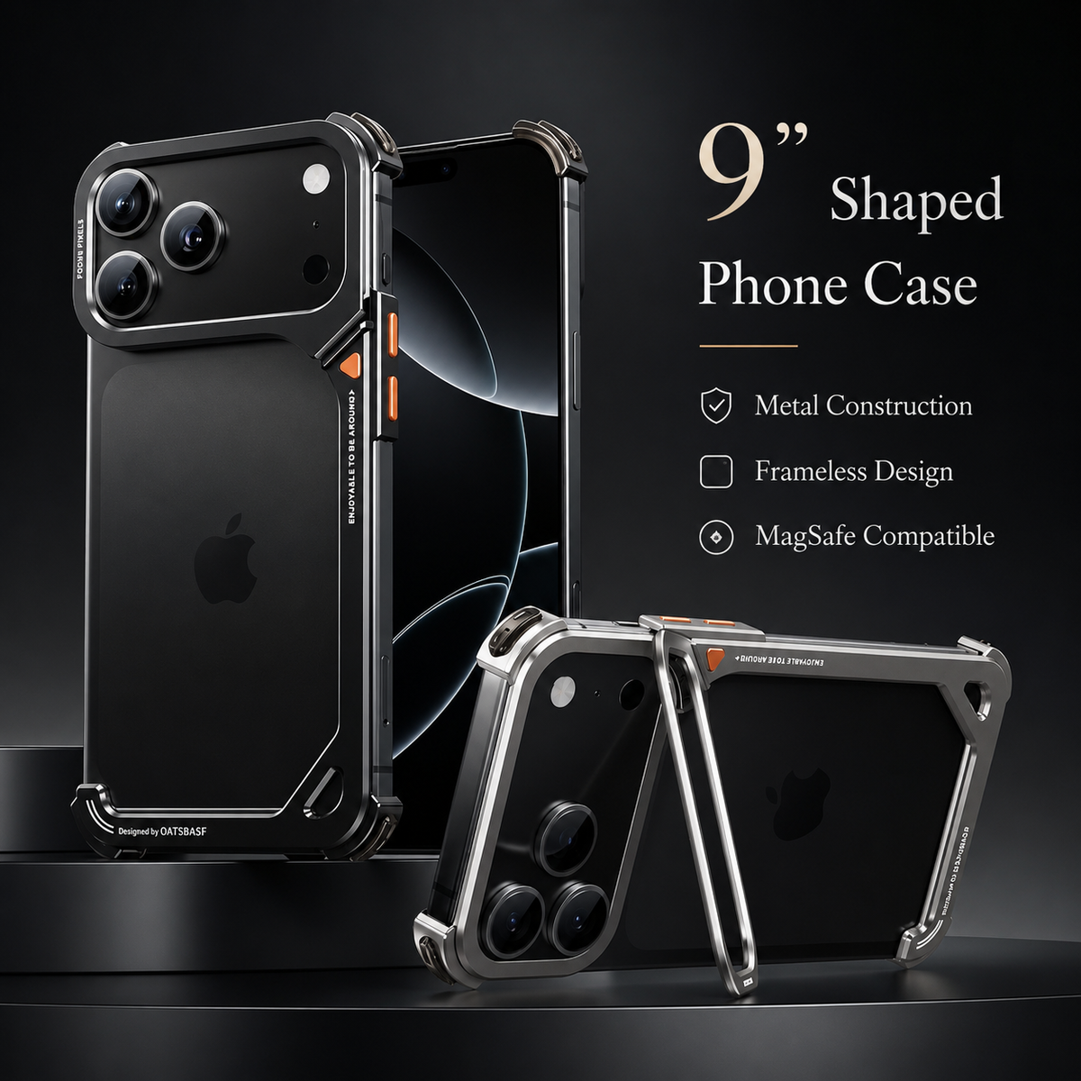 Premium iPhone Case MagSafe Aluminum Metal Frame Camera Lens Protection Shockproof Protective Cover Wireless Charging Slim Lightweight Minimalist Reinforced