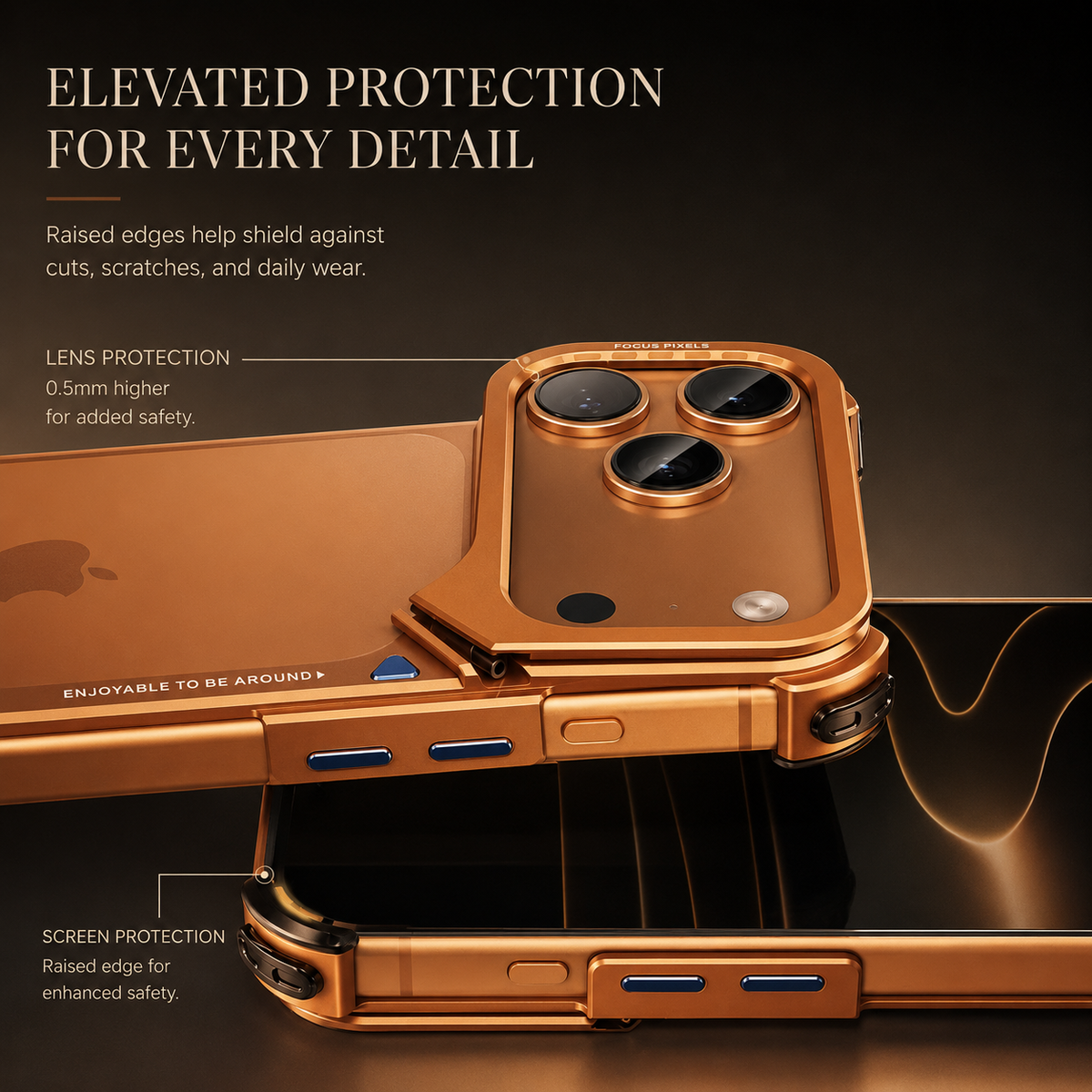 Premium iPhone Case MagSafe Aluminum Metal Frame Camera Lens Protection Shockproof Protective Cover Wireless Charging Slim Lightweight Minimalist Reinforced