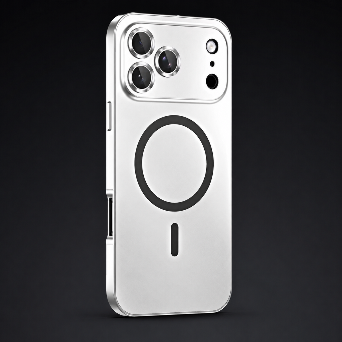Premium iPhone Case MagSafe Buckle Lock Aluminum Alloy Metal Frame Magnetic PC Back Panel Shockproof Slim Protective Bumper Phone Cover Case Design
