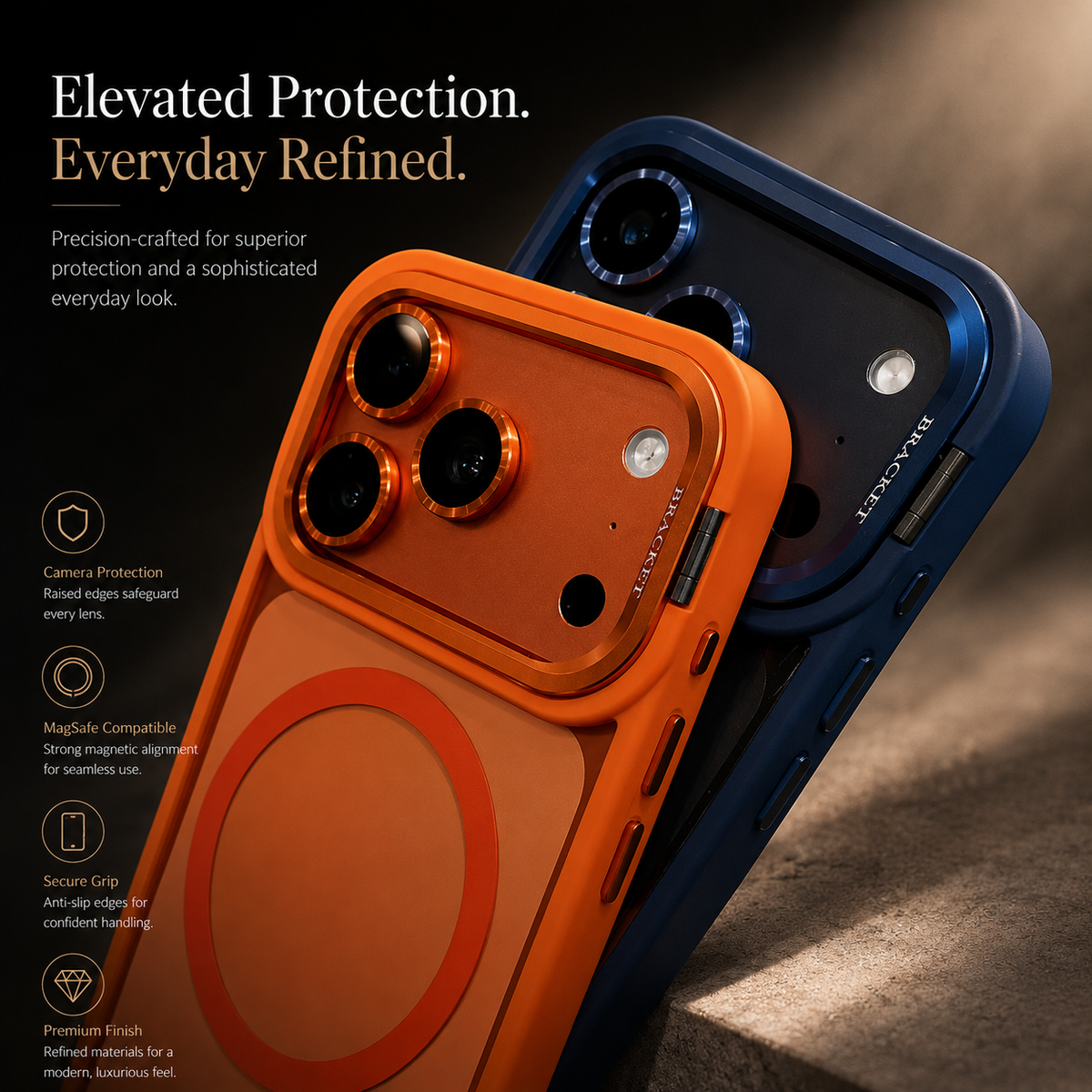 Premium iPhone Case MagSafe Camera Bracket Stand Wrist Strap Lens Film Magnetic Shockproof PC TPU Anti Scratch Non Slip Clear Protective Cover Case