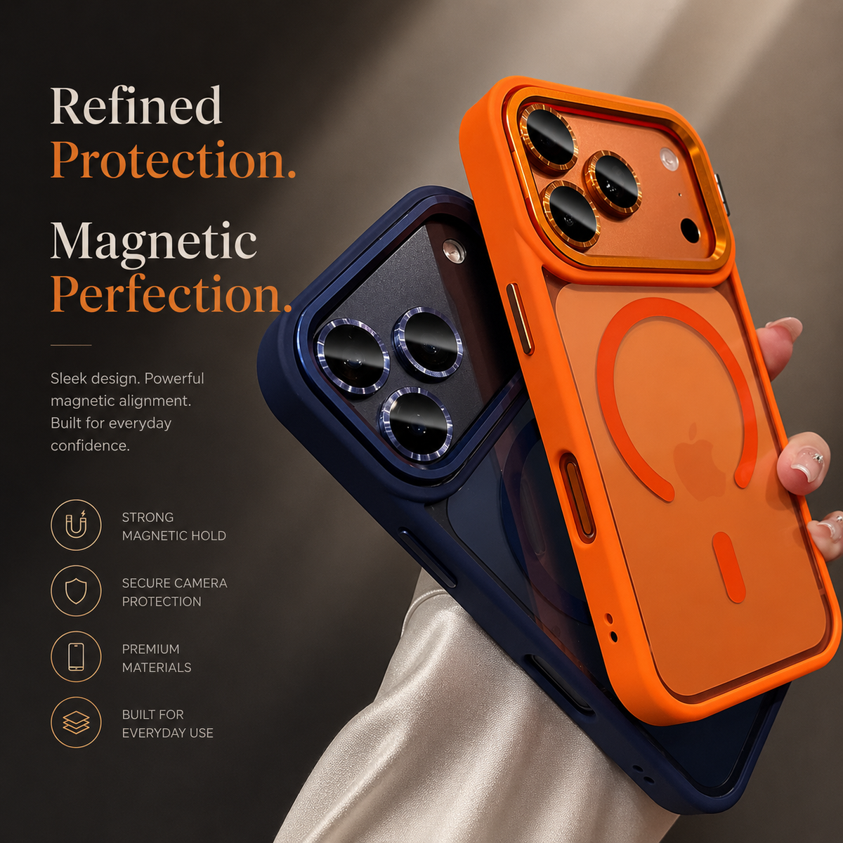 Premium iPhone Case MagSafe Camera Bracket Stand Wrist Strap Lens Film Magnetic Shockproof PC TPU Anti Scratch Non Slip Clear Protective Cover Case