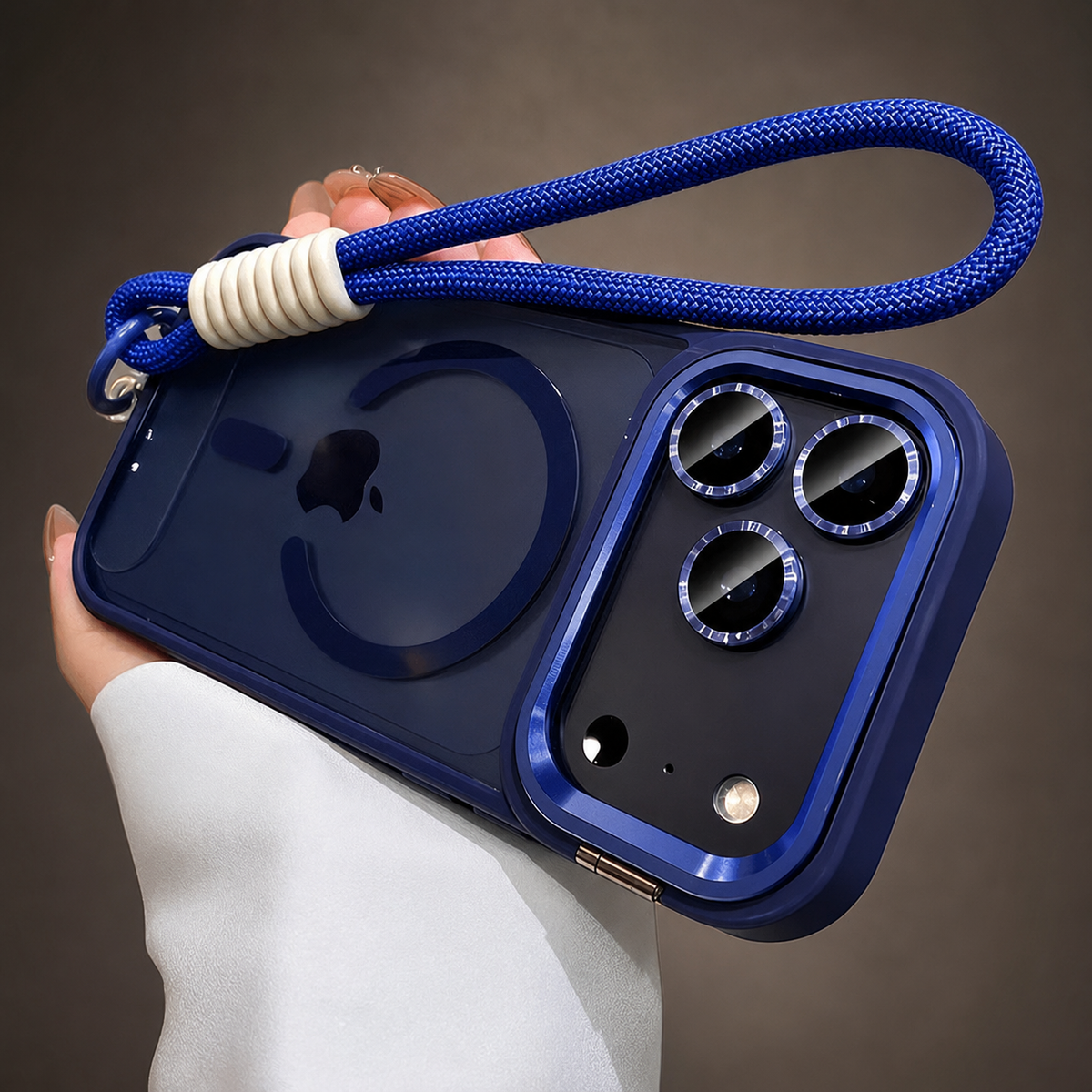 Premium iPhone Case MagSafe Camera Bracket Stand Wrist Strap Lens Film Magnetic Shockproof PC TPU Anti Scratch Non Slip Clear Protective Cover Case