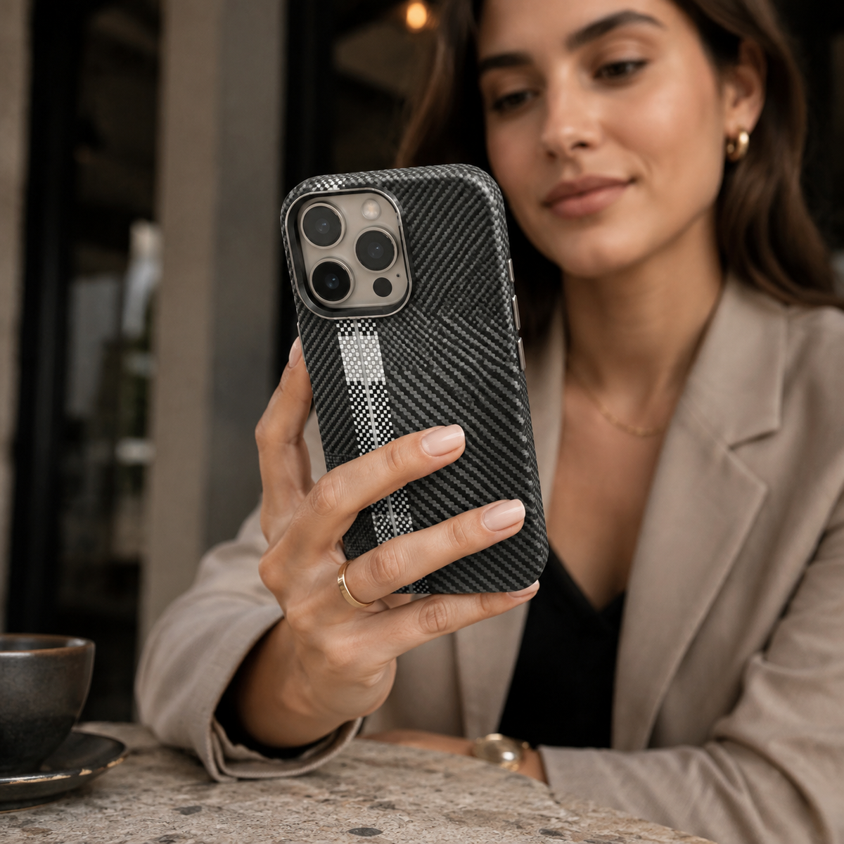 Premium iPhone Case MagSafe Carbon Fiber Armor Ultra Thin Magnetic Hard PC Protective Cover Alloy Camera Lens Anti Scratch Slim Wireless Charging Case