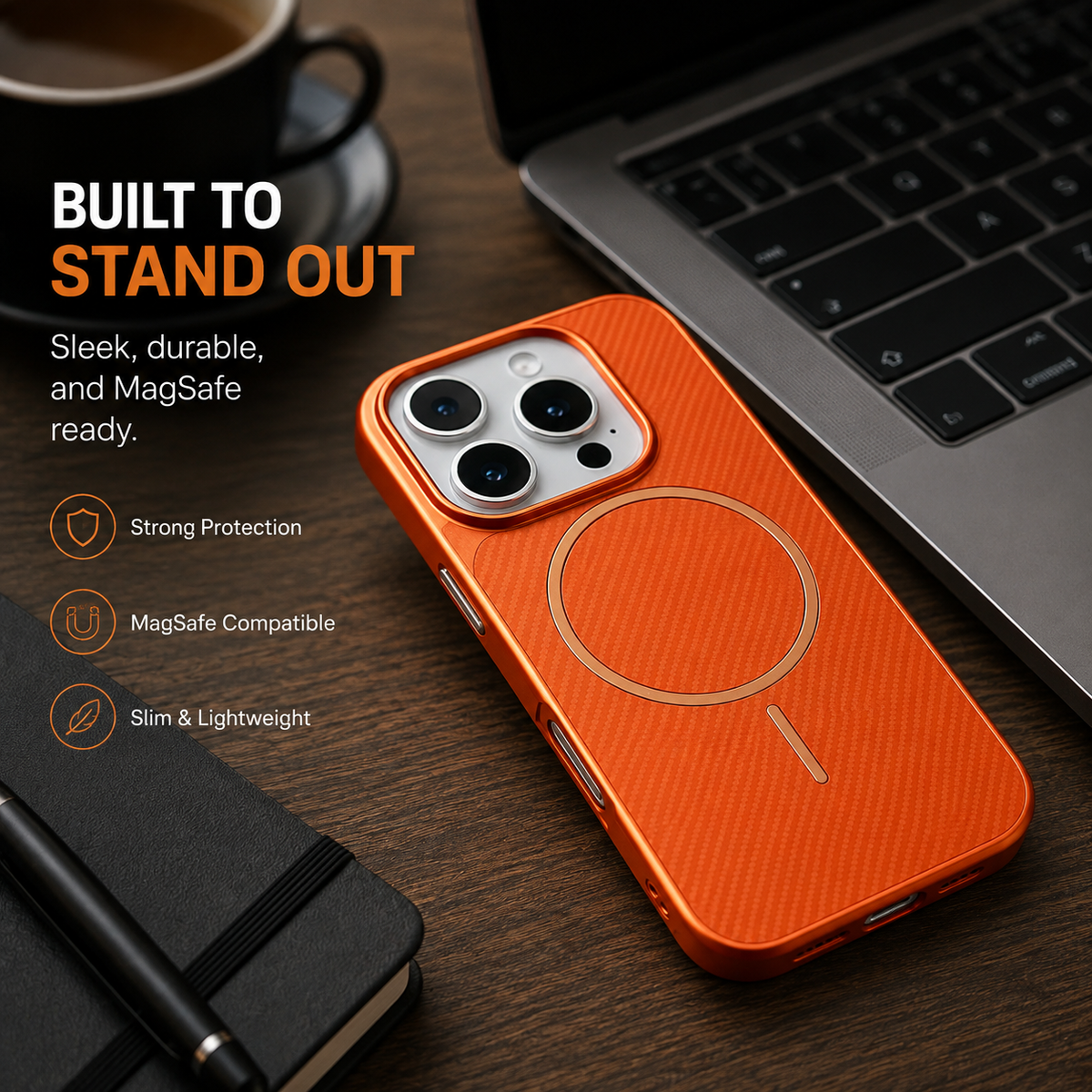 Premium iPhone Case MagSafe Carbon Fiber Magnetic Shockproof Protective Cover Electroplated Anti Scratch Anti Fingerprint Slim Lightweight Wireless Charging