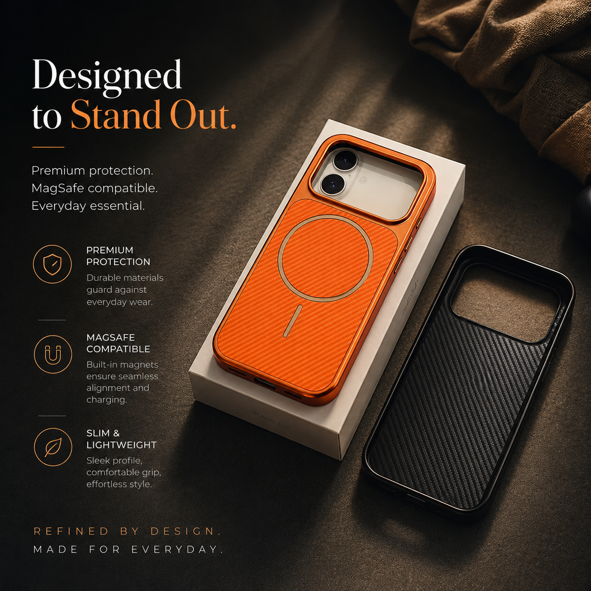 Premium iPhone Case MagSafe Carbon Fiber Magnetic Shockproof Protective Cover Electroplated Anti Scratch Anti Fingerprint Slim Lightweight Wireless Charging
