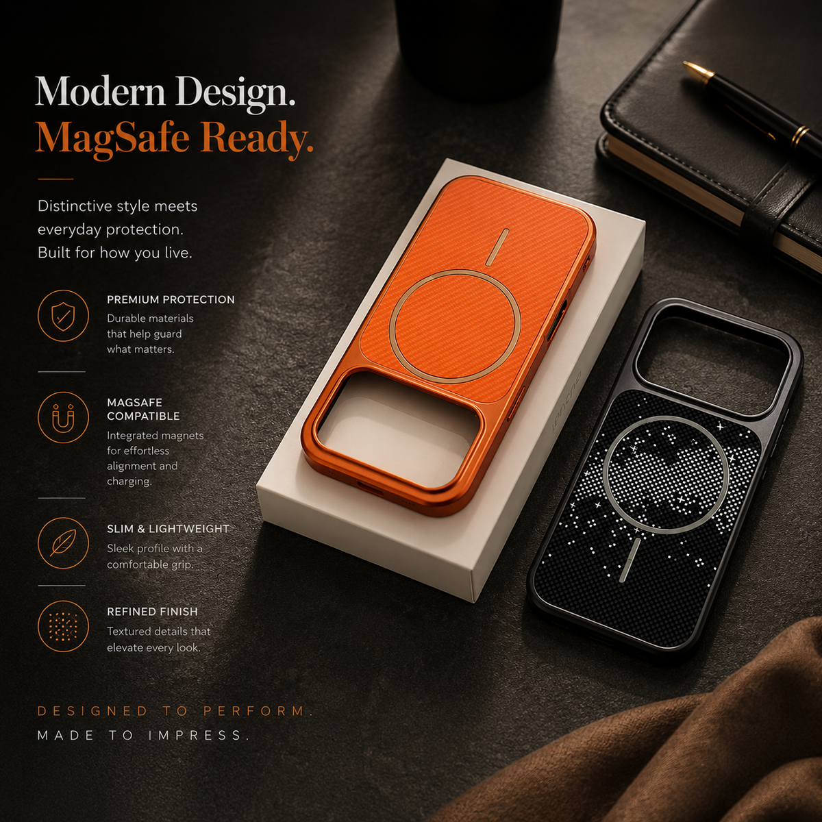 Premium iPhone Case MagSafe Carbon Fiber Magnetic Shockproof Protective Cover Electroplated Anti Scratch Anti Fingerprint Slim Lightweight Wireless Charging
