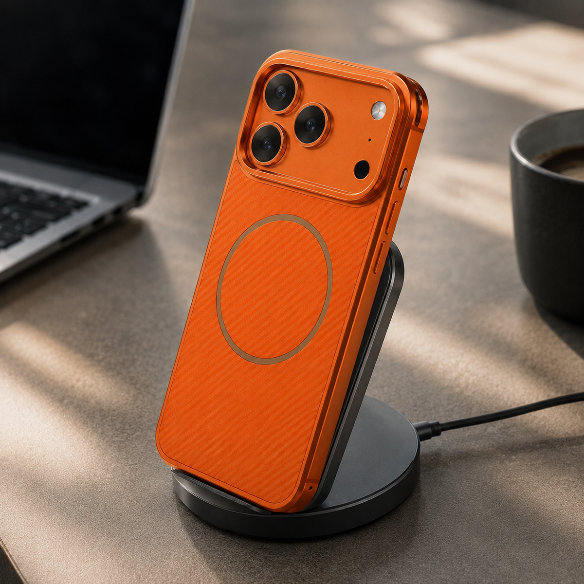 Premium iPhone Case MagSafe Carbon Fiber Magnetic Shockproof Protective Cover Electroplated Anti Scratch Anti Fingerprint Slim Lightweight Wireless Charging