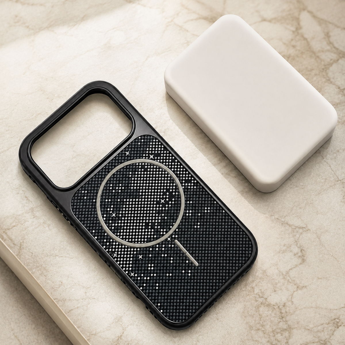 Premium iPhone Case MagSafe Carbon Fiber Magnetic Shockproof Protective Cover Electroplated Anti Scratch Anti Fingerprint Slim Lightweight Wireless Charging