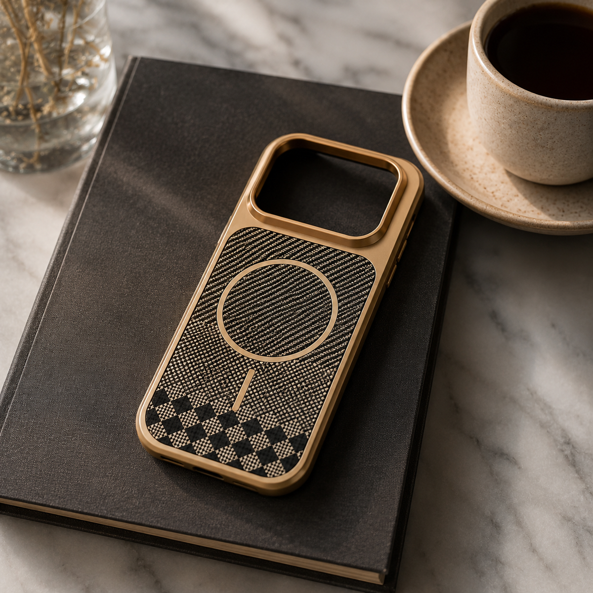 Premium iPhone Case MagSafe Carbon Fiber Magnetic Shockproof Protective Cover Electroplated Anti Scratch Anti Fingerprint Slim Lightweight Wireless Charging