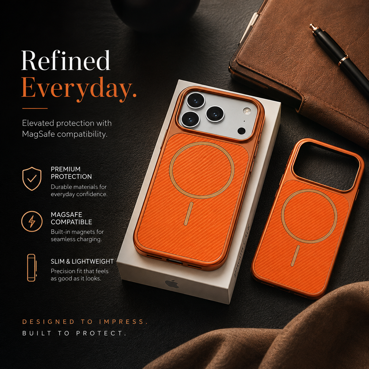 Premium iPhone Case MagSafe Carbon Fiber Magnetic Shockproof Protective Cover Electroplated Anti Scratch Anti Fingerprint Slim Lightweight Wireless Charging