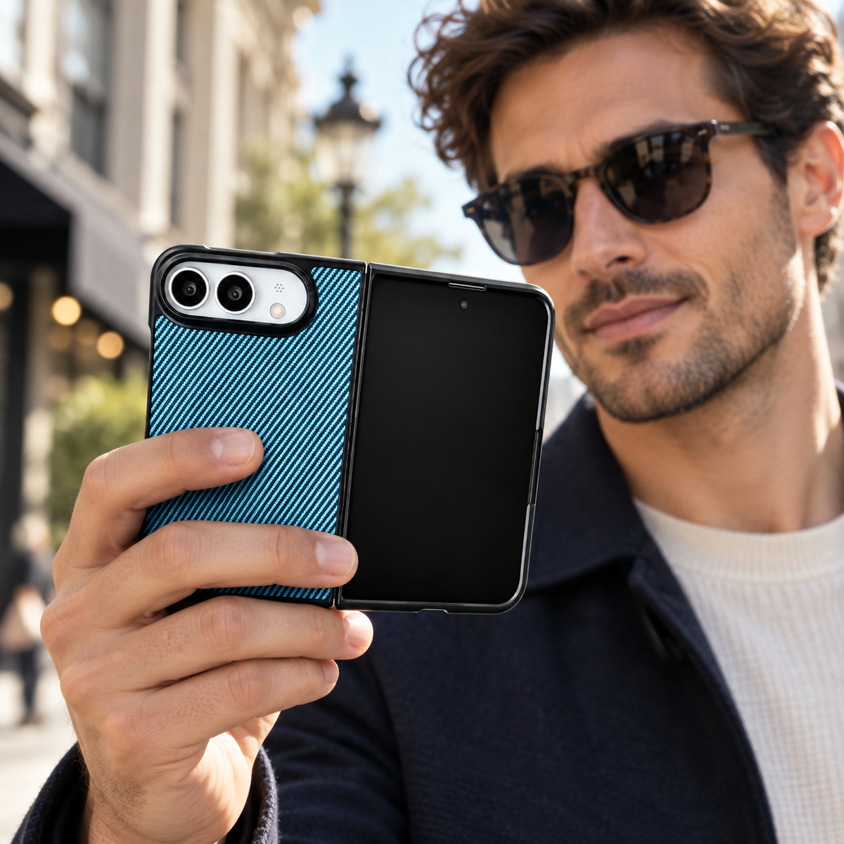 Premium iPhone Case MagSafe Carbon Fiber Magnetic Tempered Glass Shockproof Soft Shell Anti Scratch Non Slip Lightweight Foldable Protective Cover Case