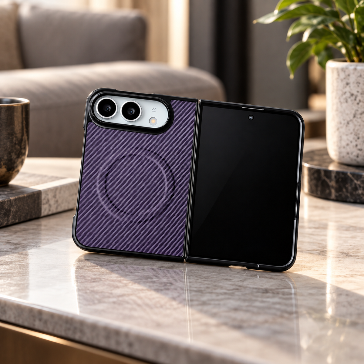 Premium iPhone Case MagSafe Carbon Fiber Magnetic Tempered Glass Shockproof Soft Shell Anti Scratch Non Slip Lightweight Foldable Protective Cover Case