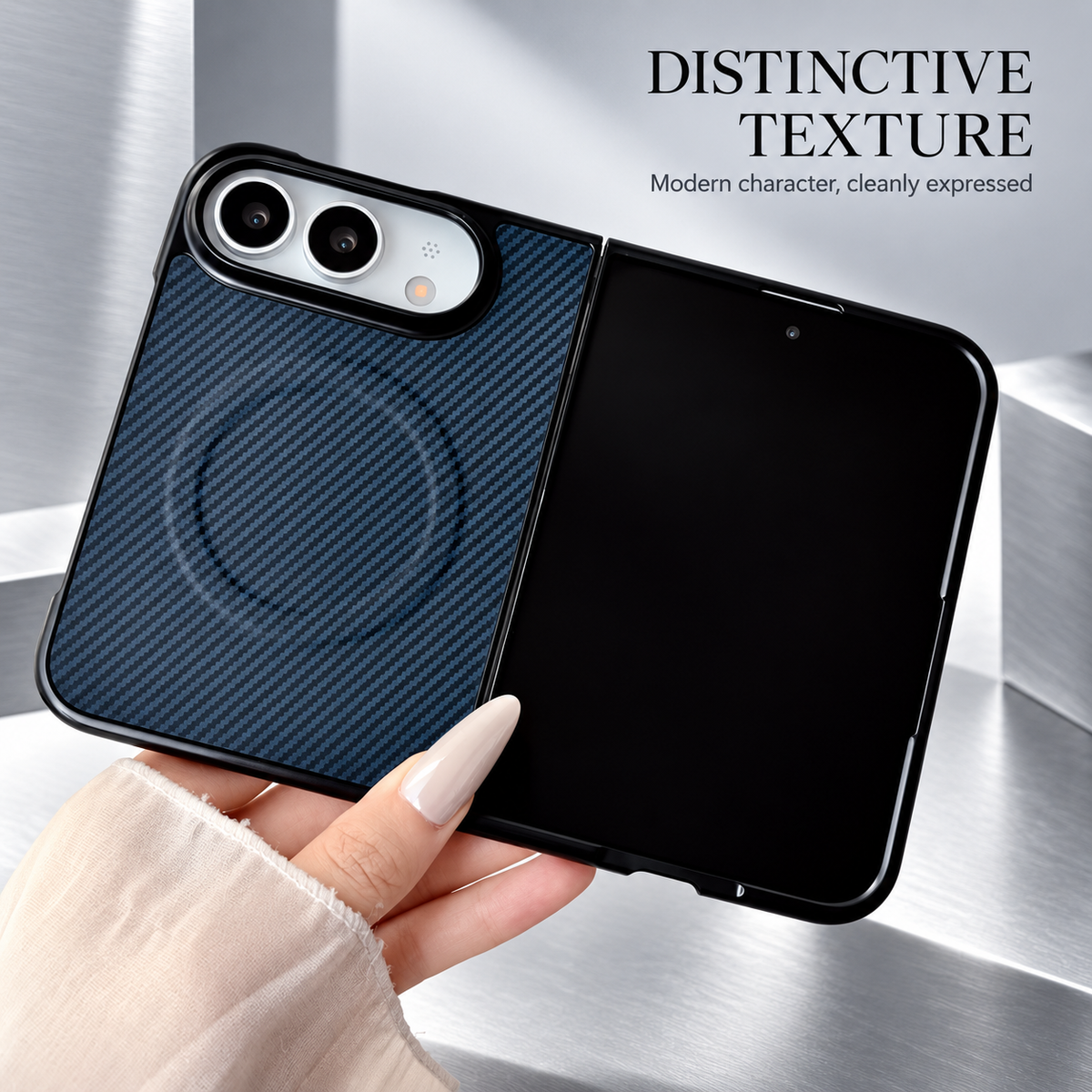 Premium iPhone Case MagSafe Carbon Fiber Magnetic Tempered Glass Shockproof Soft TPU Anti Scratch Non Slip Lightweight Foldable Protective Cover Case
