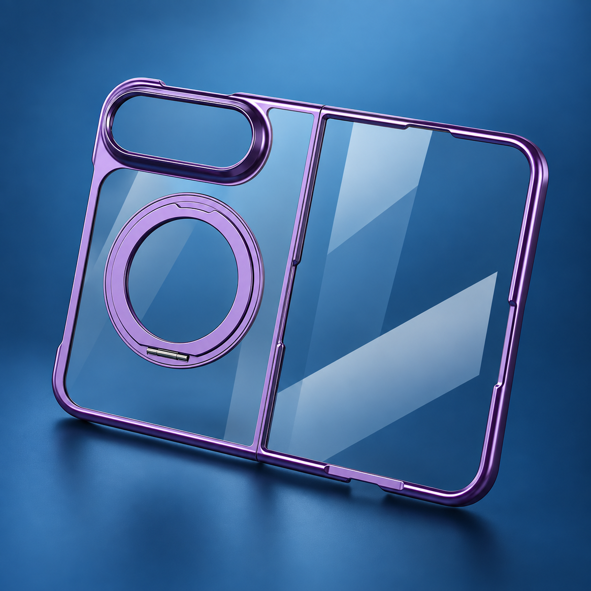 Premium iPhone Case MagSafe Clear Magnetic 360 Rotating Stand PC Foldable Holder Shockproof Transparent Slim Protective Bracket Cover Case Design