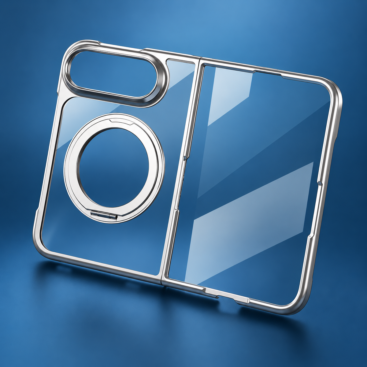 Premium iPhone Case MagSafe Clear Magnetic 360 Rotating Stand PC Foldable Holder Shockproof Transparent Slim Protective Bracket Cover Case Design