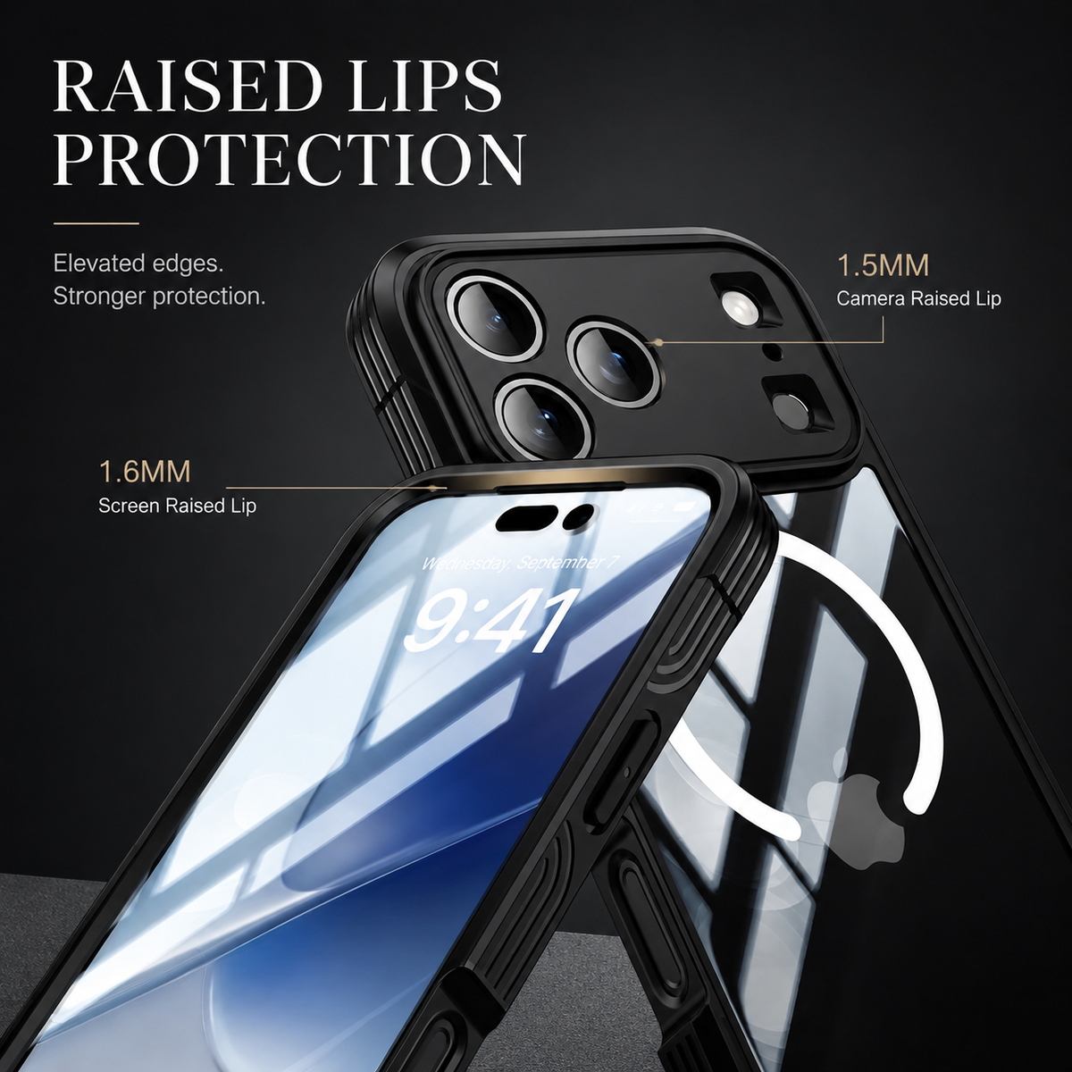 Premium iPhone Case MagSafe Clear Magnetic Full Body Shockproof Protective Cover Double Sided PC TPU Anti Scratch Slim Transparent Front Back Protection