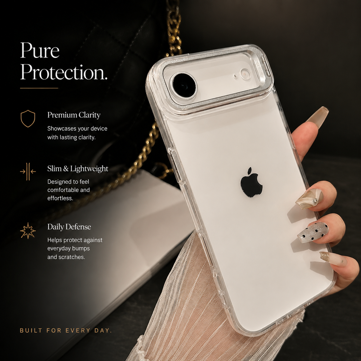 Premium iPhone Case MagSafe Clear Magnetic Shockproof Protective Cover Camera Lens Kickstand Hard PC TPU Bumper Anti Scratch Slim Reinforced Transparent