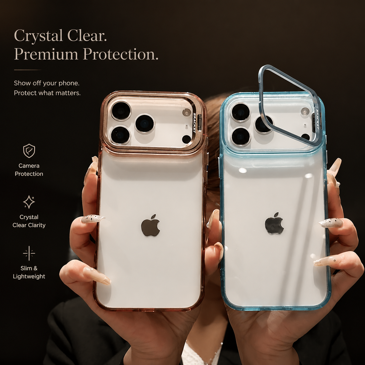 Premium iPhone Case MagSafe Clear Magnetic Shockproof Protective Cover Camera Lens Kickstand Hard PC TPU Bumper Anti Scratch Slim Reinforced Transparent
