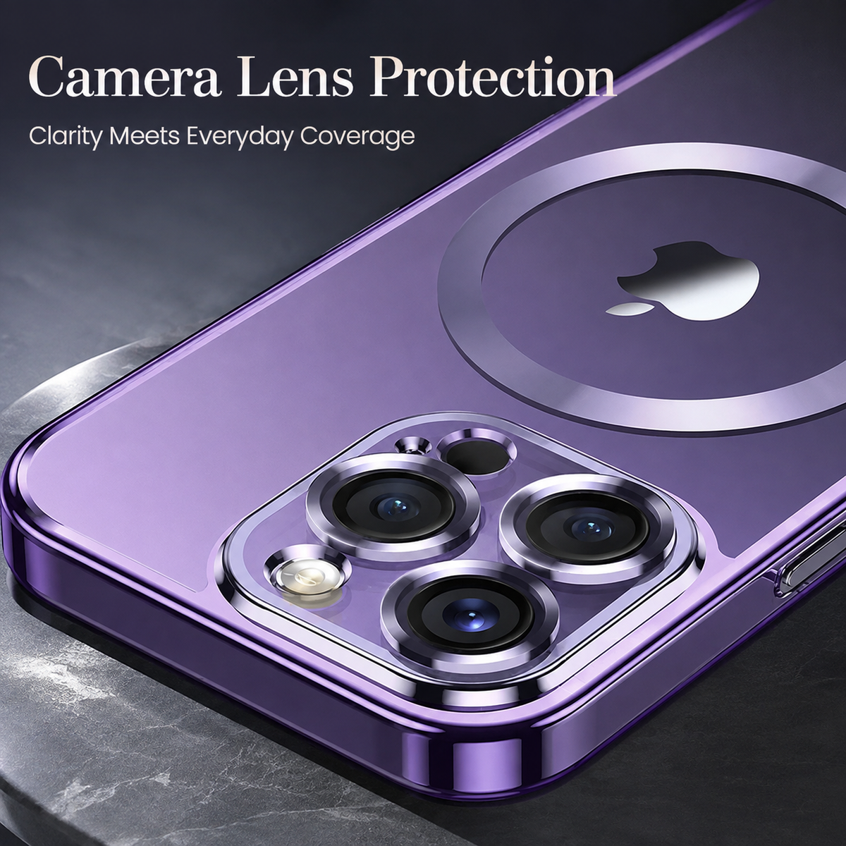 Premium iPhone Case MagSafe Clear Magnetic Shockproof Protective Cover Camera Lens Protection Anti Fingerprint Anti Scratch Slim Plated PC TPU Transparent