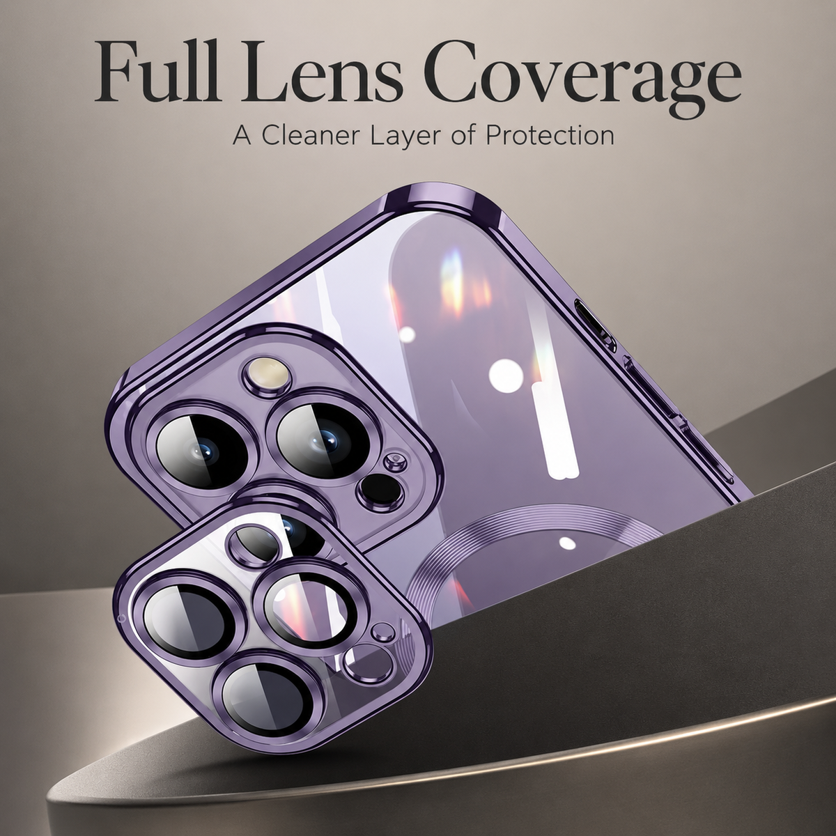 Premium iPhone Case MagSafe Clear Magnetic Shockproof Protective Cover Camera Lens Protection Anti Fingerprint Anti Scratch Slim Plated PC TPU Transparent