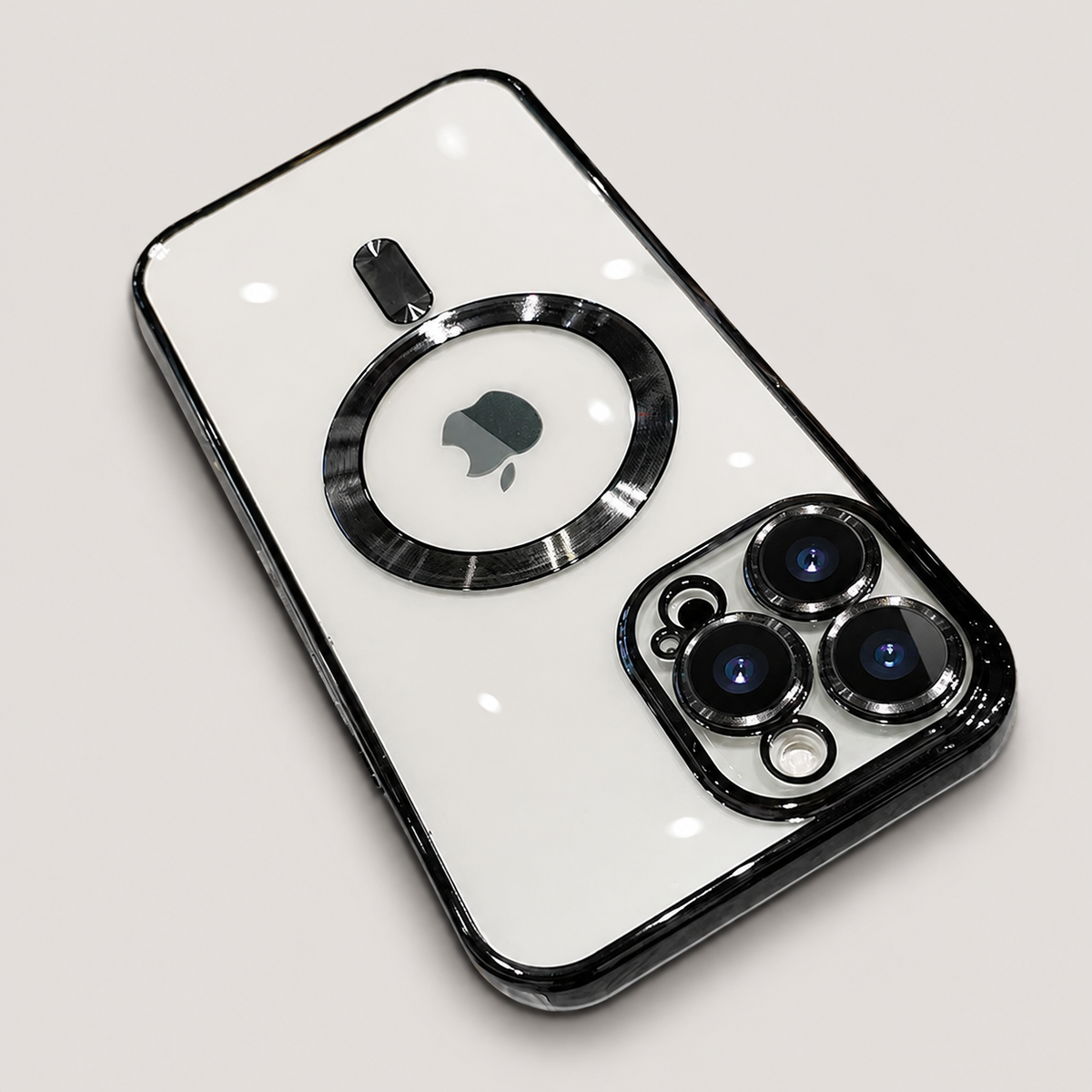 Premium iPhone Case MagSafe Clear Magnetic Shockproof Protective Cover Camera Lens Protection Anti Fingerprint Anti Scratch Slim Plated PC TPU Transparent