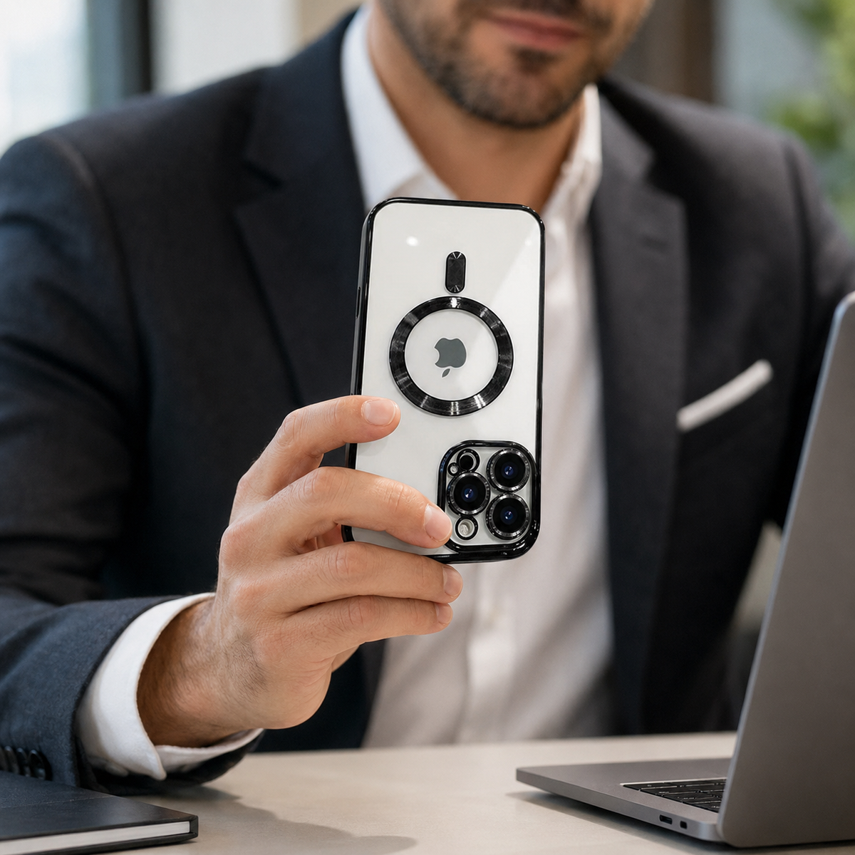 Premium iPhone Case MagSafe Clear Magnetic Shockproof Protective Cover Camera Lens Protection Anti Fingerprint Anti Scratch Slim Plated PC TPU Transparent