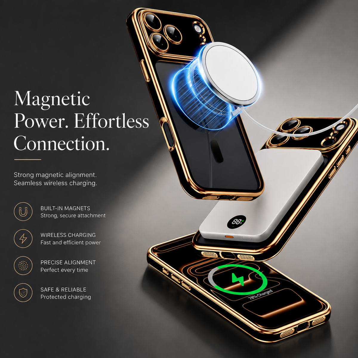 Premium iPhone Case MagSafe Clear Magnetic Soft PC TPU Protective Cover Plating Lightweight Transparent Shockproof Slim Wireless Charging Full Coverage Case