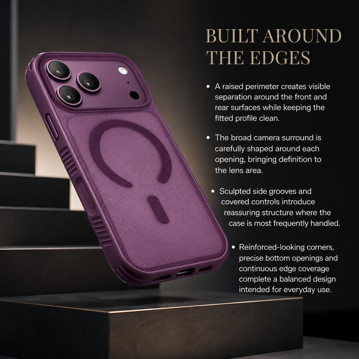 Premium iPhone Case MagSafe Clear Matte Dotted Texture Magnetic Shockproof PC TPU Anti Fingerprint Non Slip Slim Protective Bumper Cover Case Design