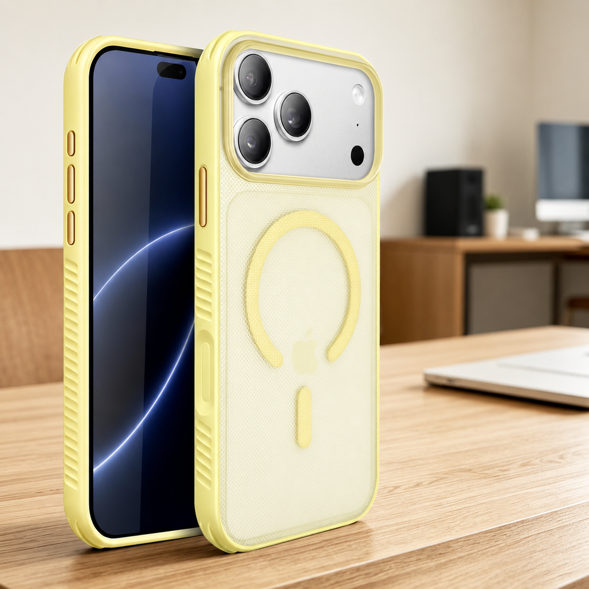 Premium iPhone Case MagSafe Clear Matte Dotted Texture Magnetic Shockproof PC TPU Anti Fingerprint Non Slip Slim Protective Bumper Cover Case Design