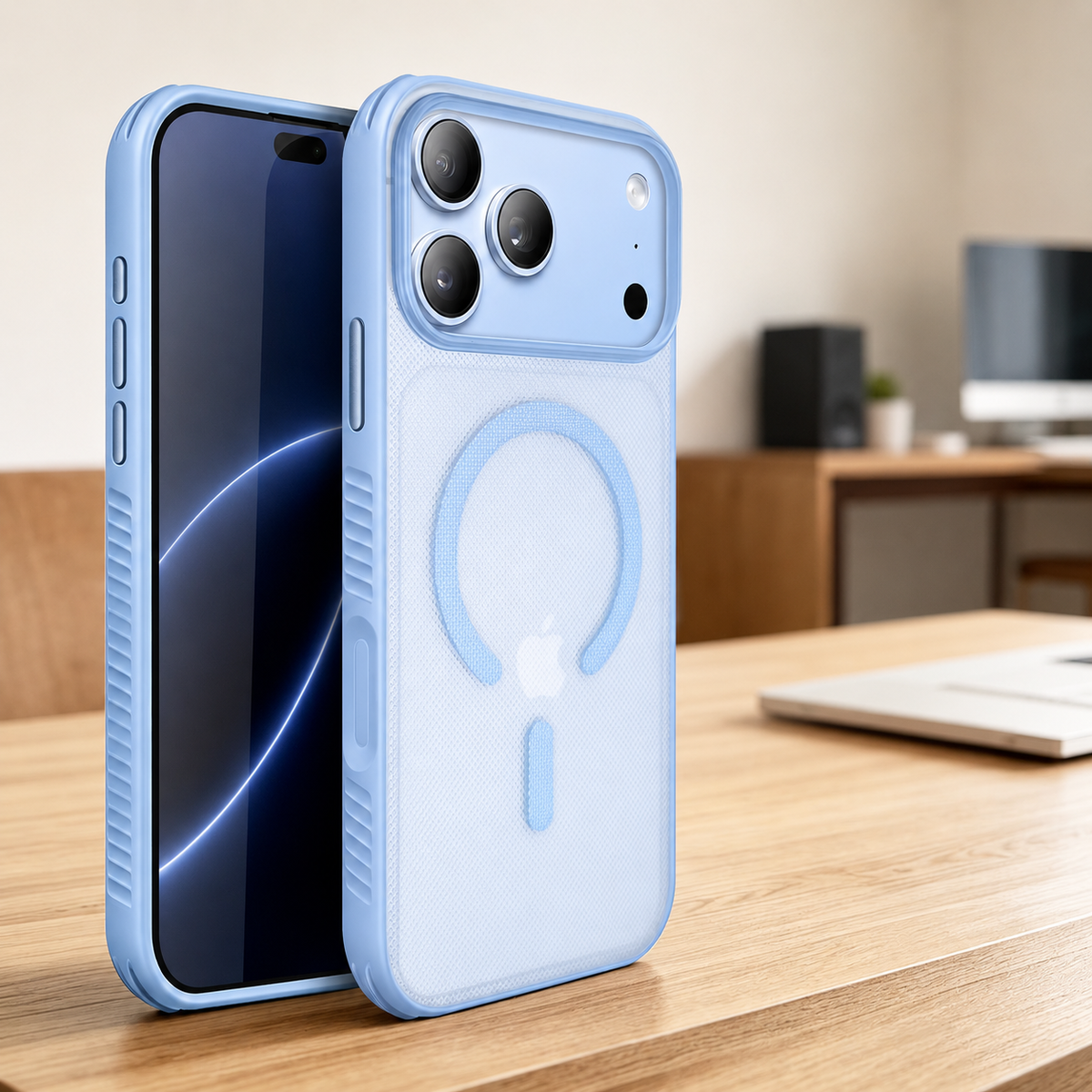 Premium iPhone Case MagSafe Clear Matte Dotted Texture Magnetic Shockproof PC TPU Anti Fingerprint Non Slip Slim Protective Bumper Cover Case Design
