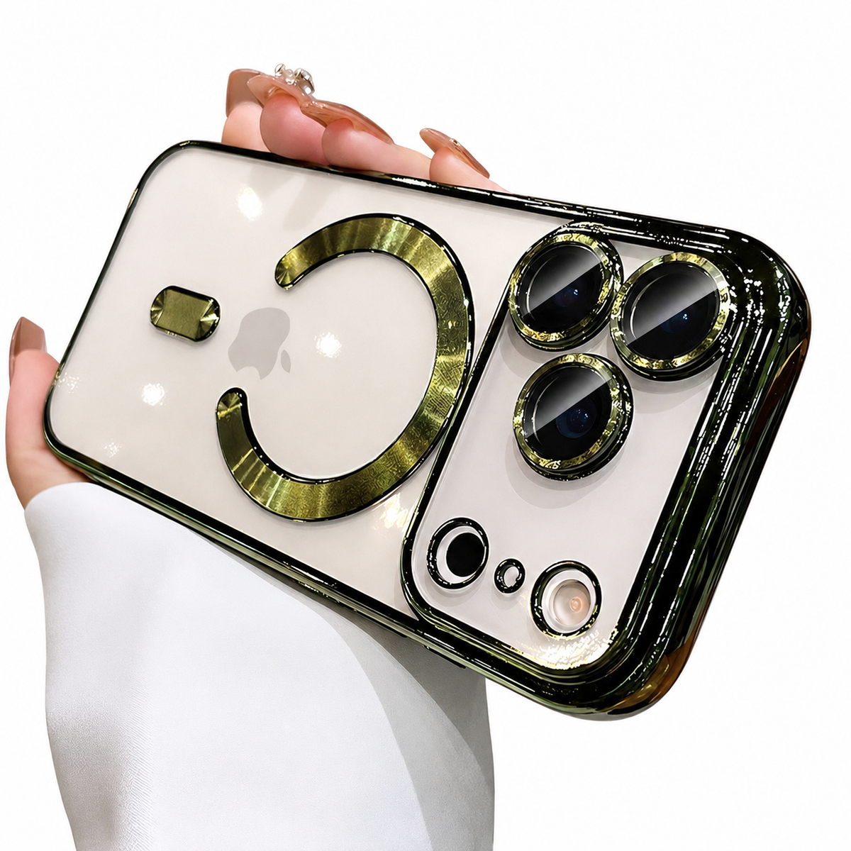 Premium iPhone Case MagSafe Clear Plating Soft TPU Protective Cover Magnetic Wireless Charging Lightweight Shockproof Slim Transparent Bumper Case Design