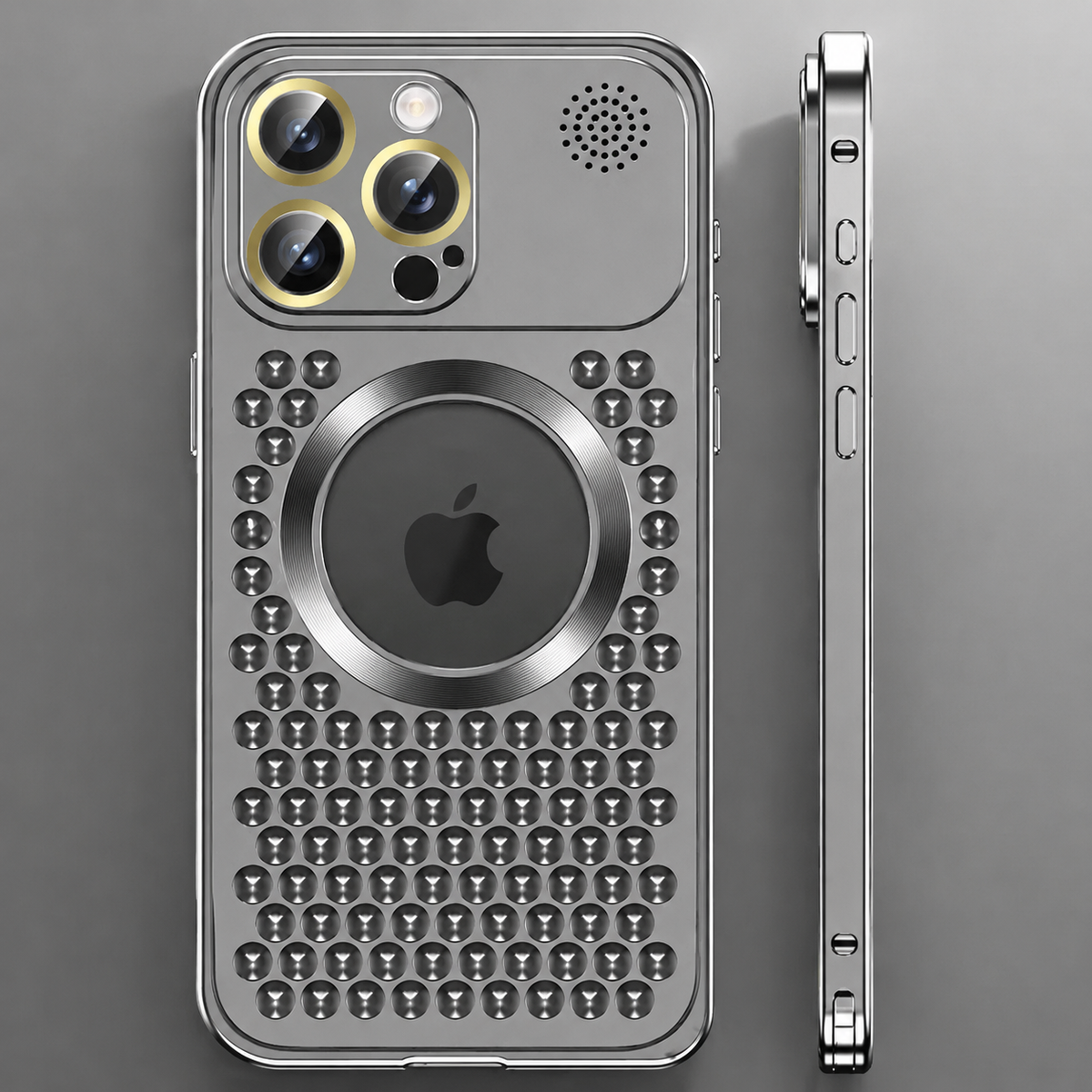 Premium iPhone Case MagSafe Compatible Aluminum Frame Heat Dissipation Shockproof Protective Cover Electroplated Metal Camera Lens Protection Slim Design