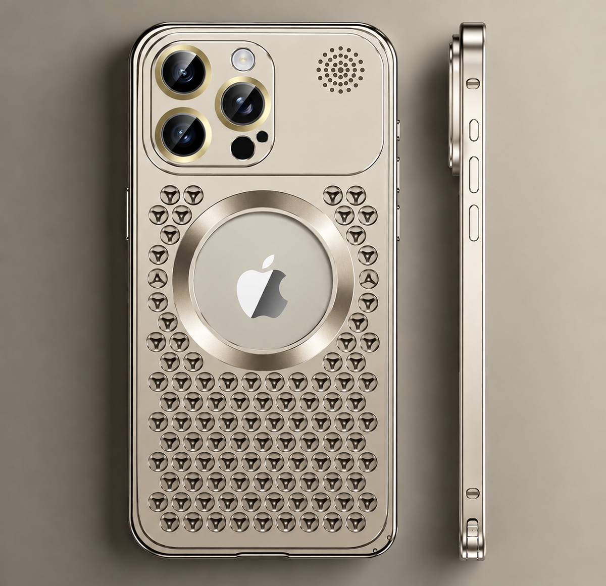 Premium iPhone Case MagSafe Compatible Aluminum Frame Heat Dissipation Shockproof Protective Cover Electroplated Metal Camera Lens Protection Slim Design