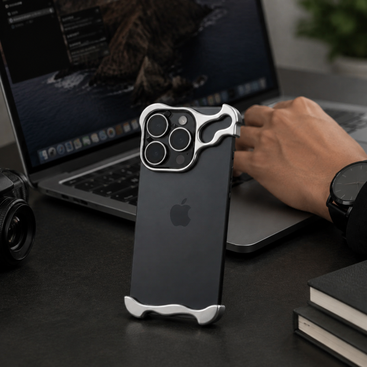 Premium iPhone Case MagSafe Compatible Aluminum Frame Magnetic Shockproof Protective Cover Ultra Thin Metal Bumper Camera Lens Protection Frameless Design
