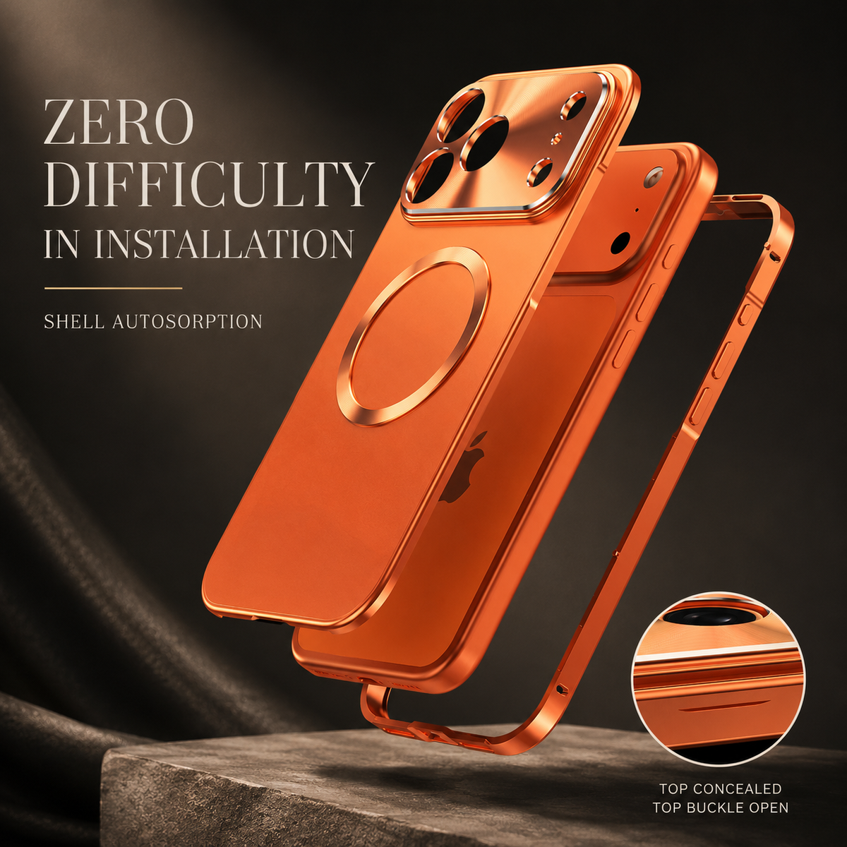 Premium iPhone Case MagSafe Compatible Aluminum Frame Ultra Thin Shockproof Protective Cover Frosted PC Back Anti Scratch Anti Fingerprint Slim Matte