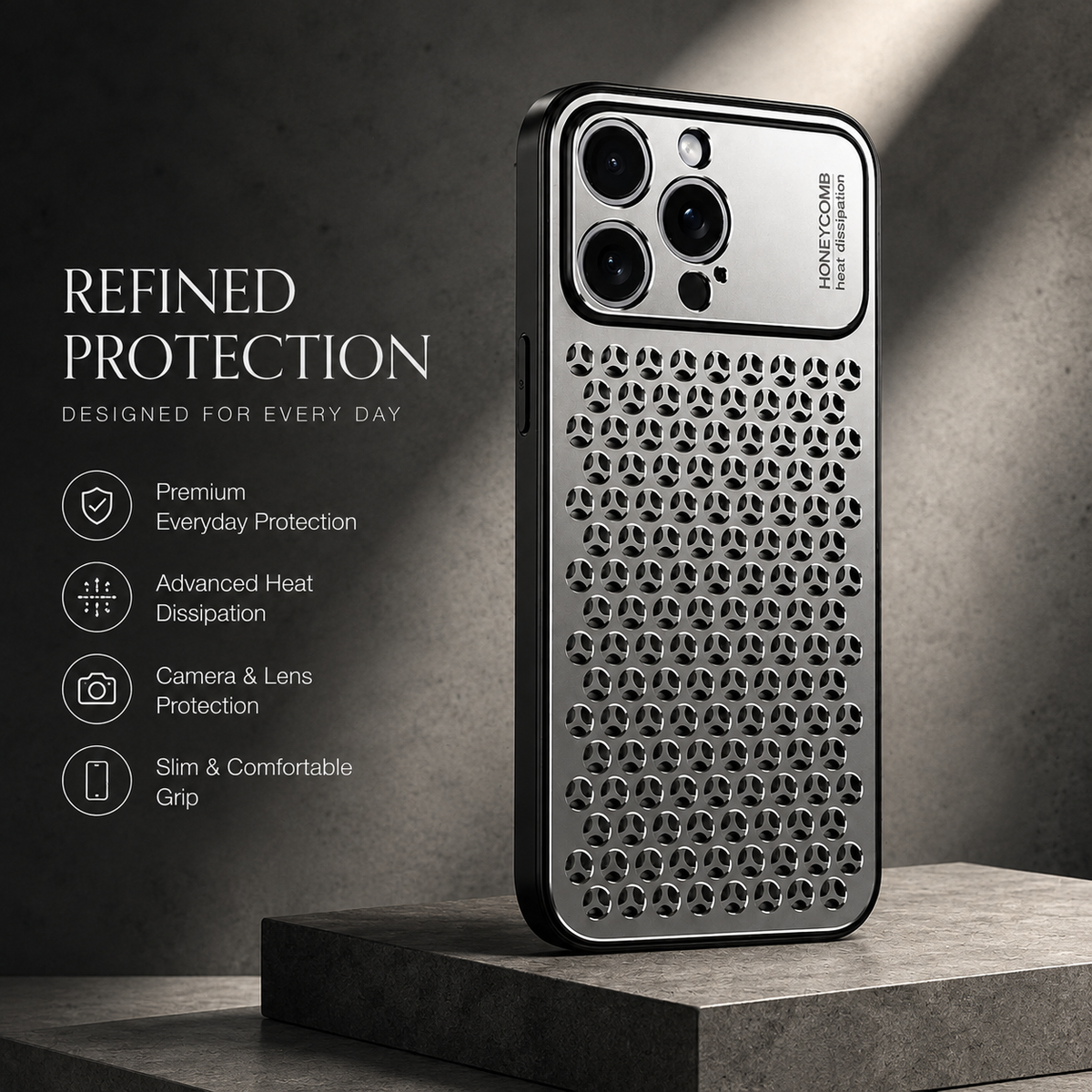 Premium iPhone Case MagSafe Compatible Aluminum Metal Breathable Cover Ultra Thin Matte Shockproof Protection Camera Lens Guard Slim Lightweight Design