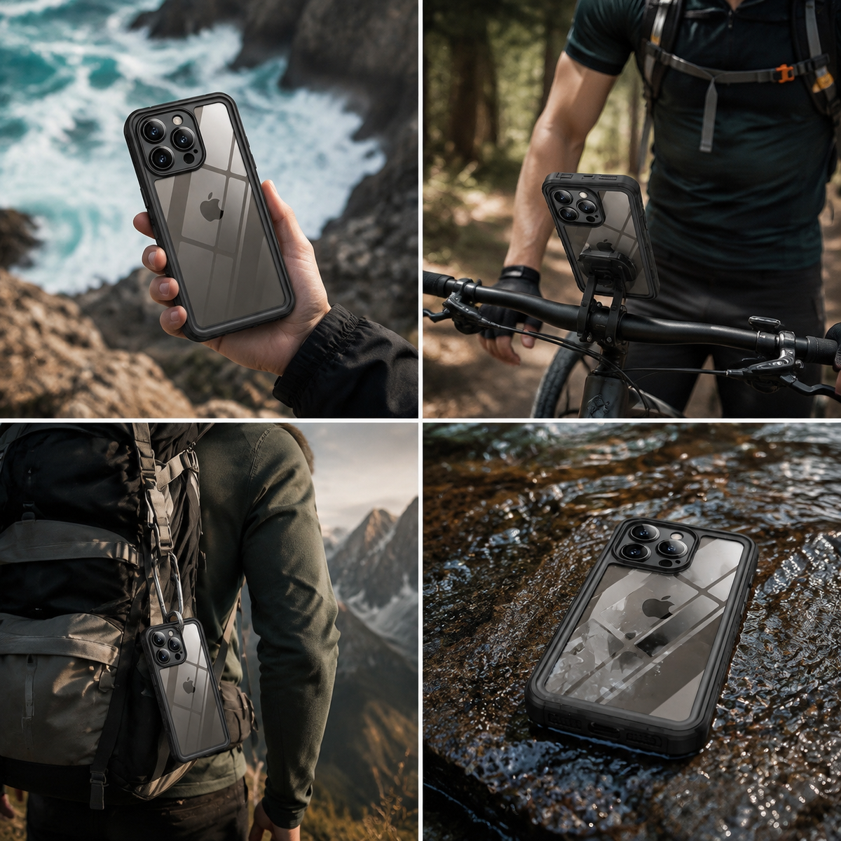 Premium iPhone Case MagSafe Compatible Built In Screen Protection Waterproof Cover Shockproof Full Body Dustproof Camera Lens Guard Rugged Design